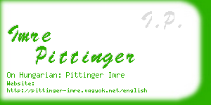 imre pittinger business card